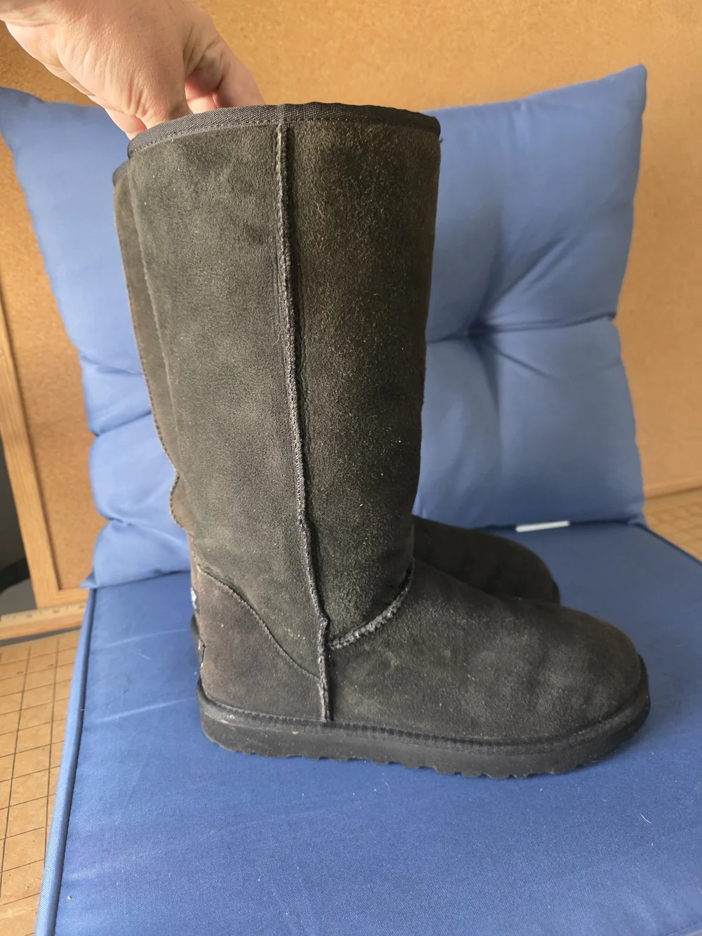 UGG Australia Classic Tall Black Sheepskin Boots Size 9
